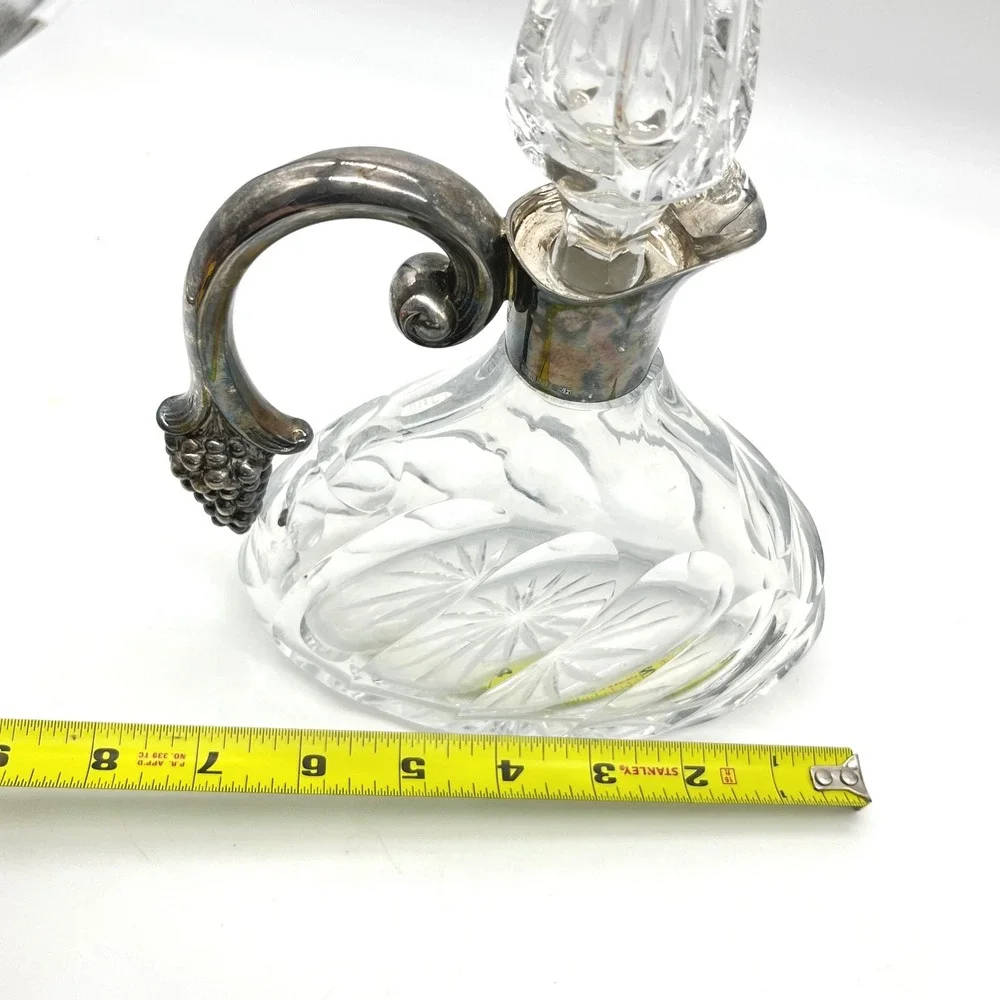 Antique Spritzer & Fuhrmann Sterling Silver‎ & Crystal Decanter Germany